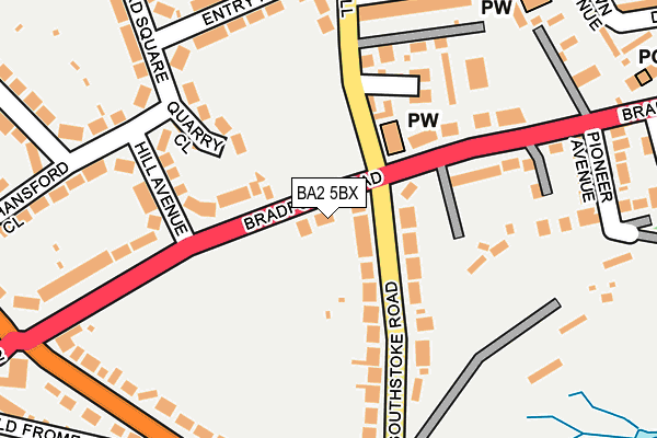 BA2 5BX map - OS OpenMap – Local (Ordnance Survey)