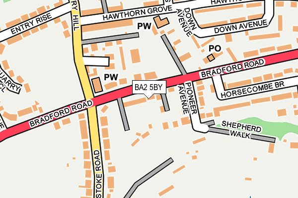 BA2 5BY map - OS OpenMap – Local (Ordnance Survey)