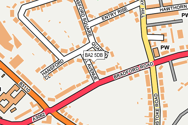 BA2 5DB map - OS OpenMap – Local (Ordnance Survey)