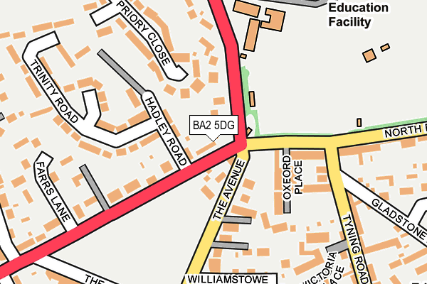 BA2 5DG map - OS OpenMap – Local (Ordnance Survey)