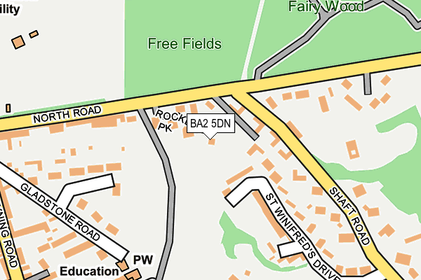 BA2 5DN map - OS OpenMap – Local (Ordnance Survey)