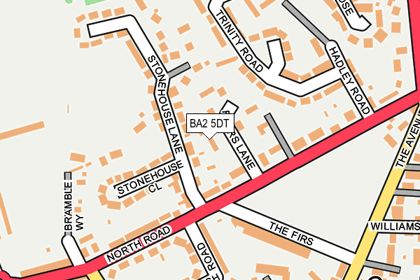 BA2 5DT map - OS OpenMap – Local (Ordnance Survey)
