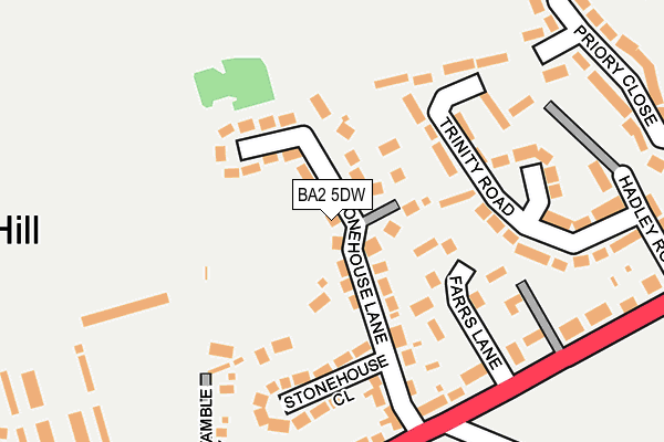 BA2 5DW map - OS OpenMap – Local (Ordnance Survey)