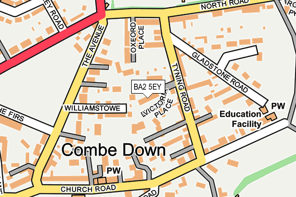 BA2 5EY map - OS OpenMap – Local (Ordnance Survey)