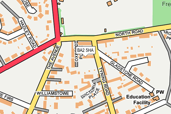 BA2 5HA map - OS OpenMap – Local (Ordnance Survey)