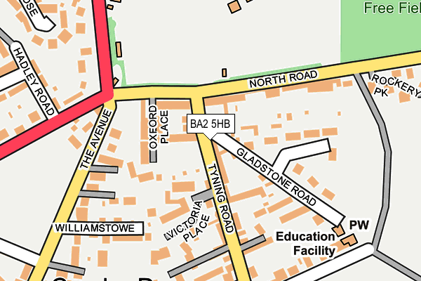 BA2 5HB map - OS OpenMap – Local (Ordnance Survey)