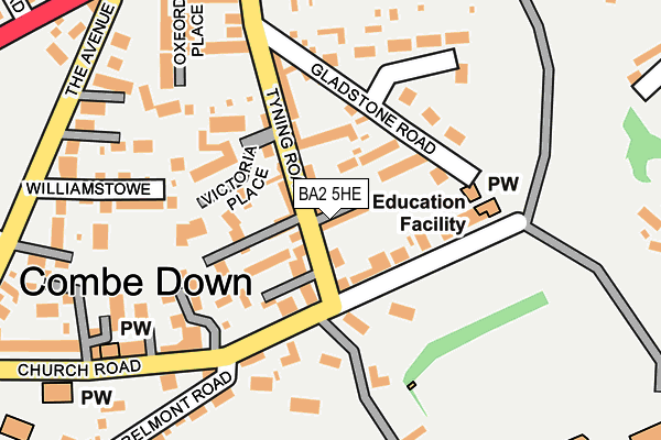 BA2 5HE map - OS OpenMap – Local (Ordnance Survey)