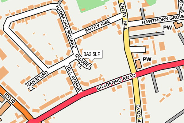 BA2 5LP map - OS OpenMap – Local (Ordnance Survey)