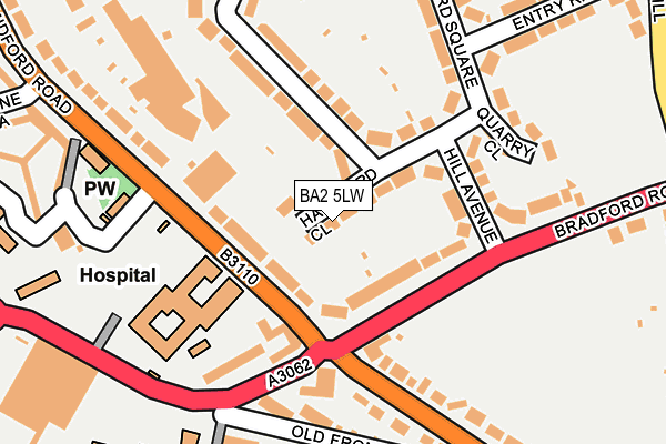 BA2 5LW map - OS OpenMap – Local (Ordnance Survey)