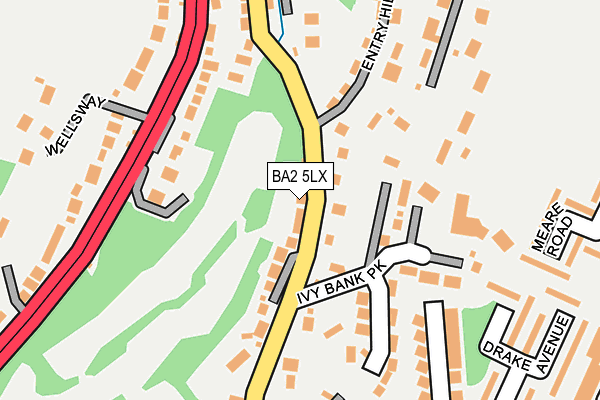 BA2 5LX map - OS OpenMap – Local (Ordnance Survey)