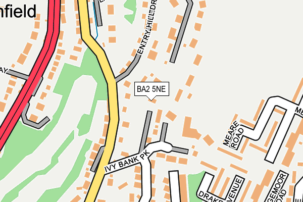 BA2 5NE map - OS OpenMap – Local (Ordnance Survey)
