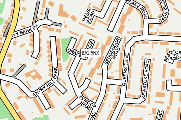 BA2 5NX map - OS OpenMap – Local (Ordnance Survey)