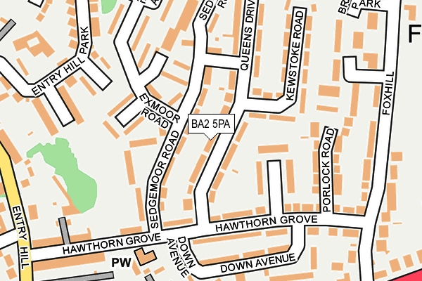 BA2 5PA map - OS OpenMap – Local (Ordnance Survey)