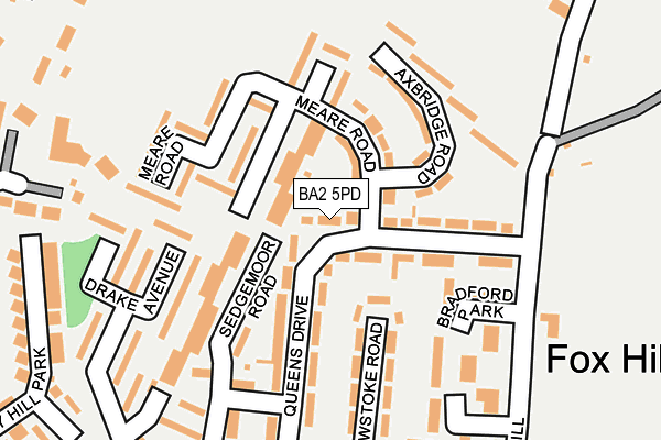 BA2 5PD map - OS OpenMap – Local (Ordnance Survey)