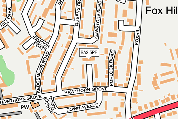 BA2 5PF map - OS OpenMap – Local (Ordnance Survey)