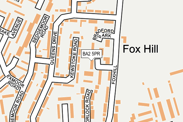 BA2 5PR map - OS OpenMap – Local (Ordnance Survey)