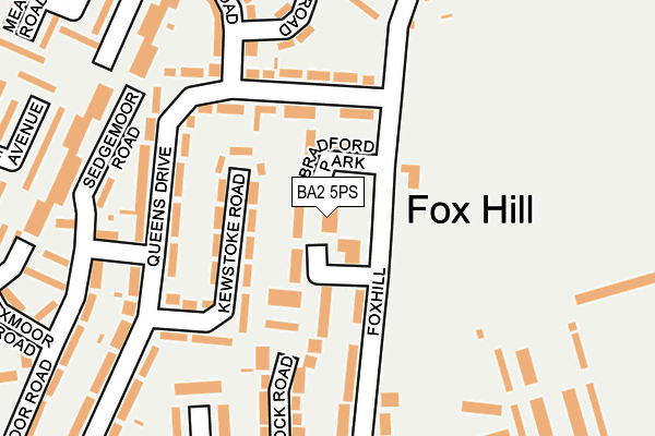 BA2 5PS map - OS OpenMap – Local (Ordnance Survey)