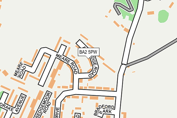 BA2 5PW map - OS OpenMap – Local (Ordnance Survey)