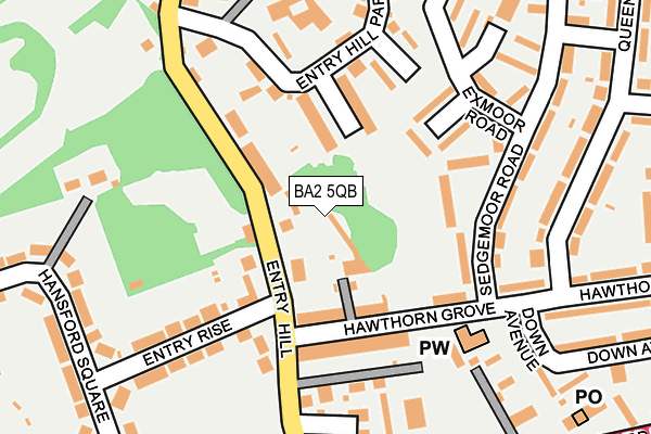 BA2 5QB map - OS OpenMap – Local (Ordnance Survey)