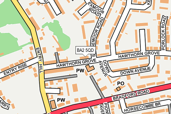 BA2 5QD map - OS OpenMap – Local (Ordnance Survey)