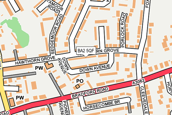BA2 5QF map - OS OpenMap – Local (Ordnance Survey)