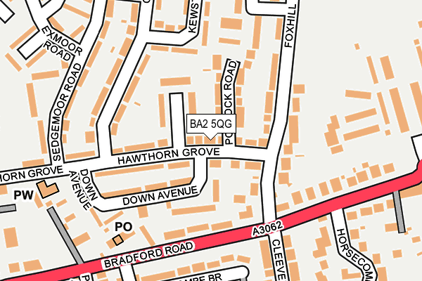 BA2 5QG map - OS OpenMap – Local (Ordnance Survey)