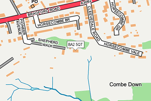 BA2 5QT map - OS OpenMap – Local (Ordnance Survey)