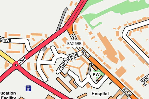BA2 5RB map - OS OpenMap – Local (Ordnance Survey)