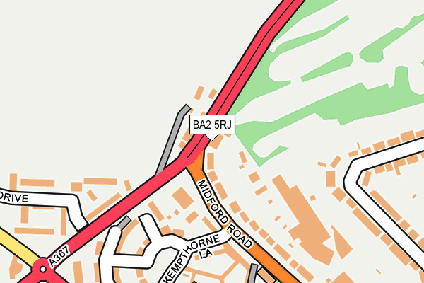 BA2 5RJ map - OS OpenMap – Local (Ordnance Survey)