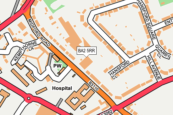 BA2 5RR map - OS OpenMap – Local (Ordnance Survey)