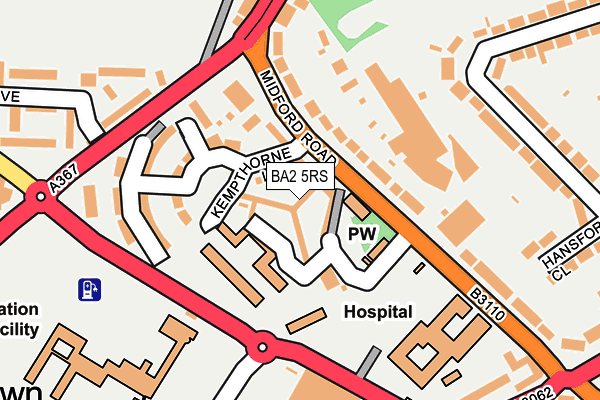 BA2 5RS map - OS OpenMap – Local (Ordnance Survey)