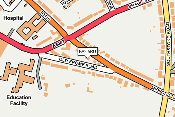 BA2 5RU map - OS OpenMap – Local (Ordnance Survey)