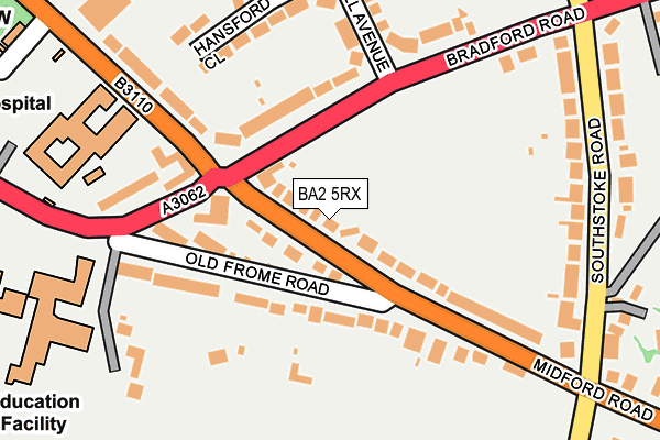 BA2 5RX map - OS OpenMap – Local (Ordnance Survey)
