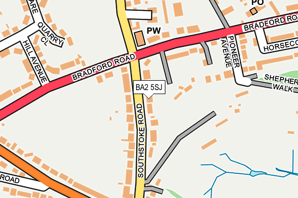 BA2 5SJ map - OS OpenMap – Local (Ordnance Survey)