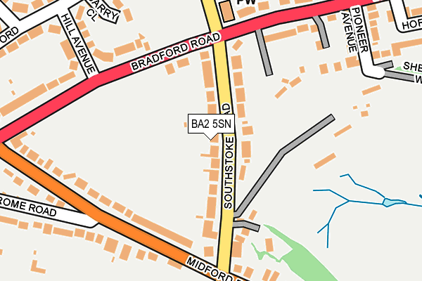 BA2 5SN map - OS OpenMap – Local (Ordnance Survey)