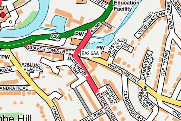 BA2 6AA map - OS OpenMap – Local (Ordnance Survey)