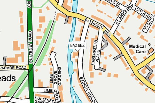 BA2 6BZ map - OS OpenMap – Local (Ordnance Survey)