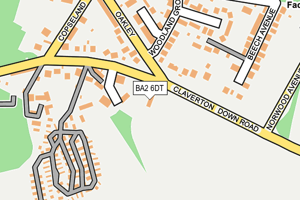 BA2 6DT map - OS OpenMap – Local (Ordnance Survey)
