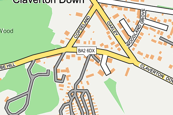 BA2 6DX map - OS OpenMap – Local (Ordnance Survey)