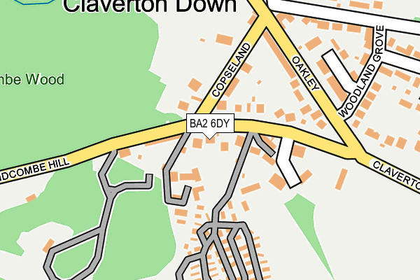 BA2 6DY map - OS OpenMap – Local (Ordnance Survey)