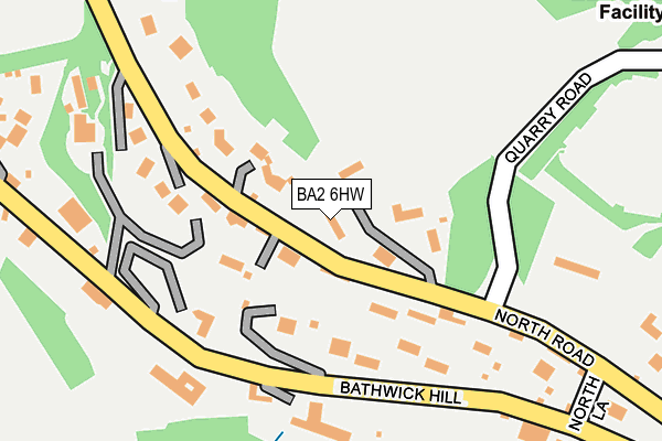 BA2 6HW map - OS OpenMap – Local (Ordnance Survey)