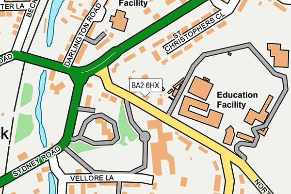 BA2 6HX map - OS OpenMap – Local (Ordnance Survey)