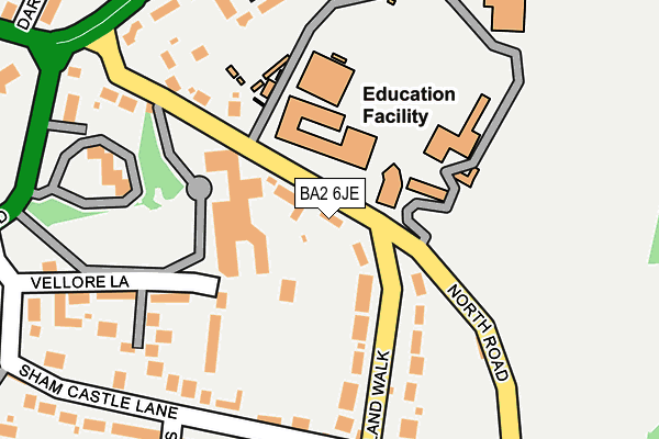 BA2 6JE map - OS OpenMap – Local (Ordnance Survey)