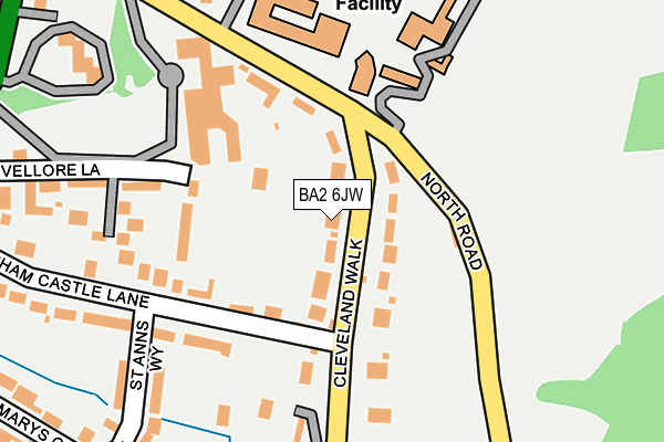 BA2 6JW map - OS OpenMap – Local (Ordnance Survey)