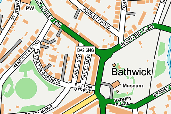 BA2 6NG map - OS OpenMap – Local (Ordnance Survey)