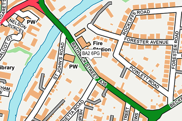 BA2 6PG map - OS OpenMap – Local (Ordnance Survey)