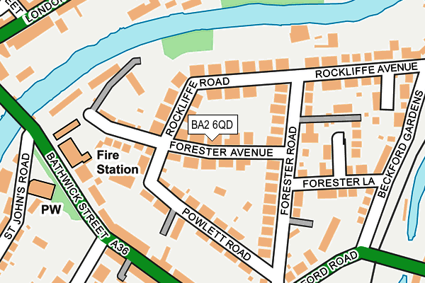 BA2 6QD map - OS OpenMap – Local (Ordnance Survey)