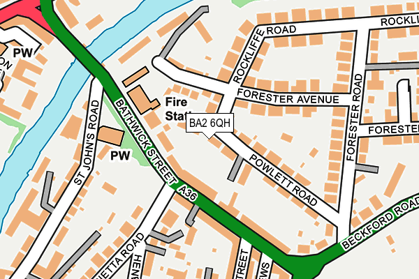 BA2 6QH map - OS OpenMap – Local (Ordnance Survey)