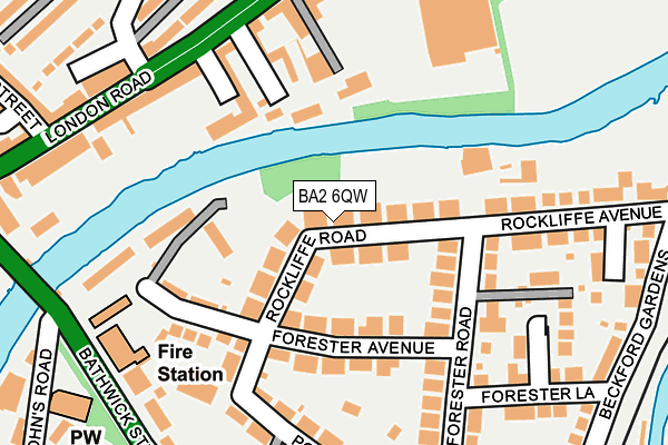 BA2 6QW map - OS OpenMap – Local (Ordnance Survey)