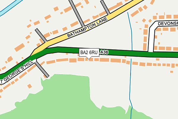 BA2 6RU map - OS OpenMap – Local (Ordnance Survey)